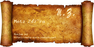 Metz Zóra névjegykártya